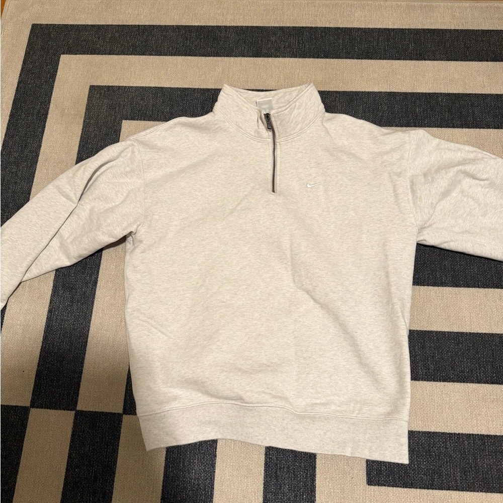 Nike Solo Swoosh Birch Heather Quarter Zip Size S